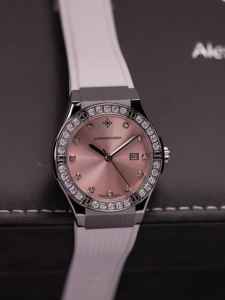 Reloj de Moda para Mujer Alexander Ferros 2251S-18 con Cristal de Zafiro, Cuarzo Ronda, Correa de Goma, Resistente al Agua 50m, Esfera de Acero Inoxidable - Product Image 4