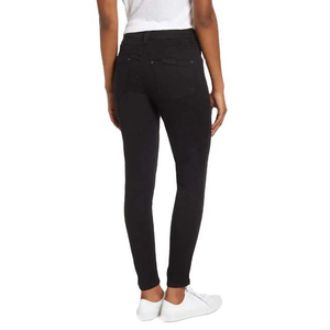Jeans de Mezclilla para Mujer, Talla Grande, Cintura Alta, Color Negro Sólido, Transpirables, Corte Regular, Lavado Oscuro, Pantalones Casuales para Invierno - Product Image 3