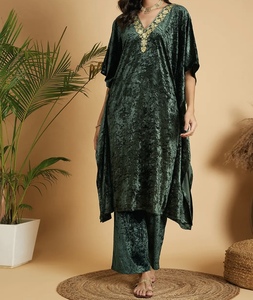 Wholesale Luxury <b>Kaftan</b> Abaya Handmade Moroccan Arabian <b>kaftan</b> Dress Long Sleeve V Neck Polyester Regular Fit Casual Evening - Product Image 6