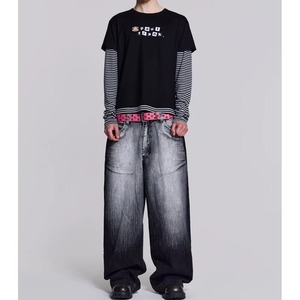 เสื้อยืดแขนยาวผู้ชายสไตล์ใหม่สองชั้น หนานุ่ม 100% ผ้าฝ้าย ปรับแต่งได้ สไตล์ไฮสตรีท ระบายอากาศได้ดี - Product Image 2