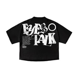 Camiseta personalizada para hombre con estampado de diamantes de imitación, de algodón grueso, estilo urbano, corte holgado, vintage, con lavado ácido y gráfico. - Product Image 3