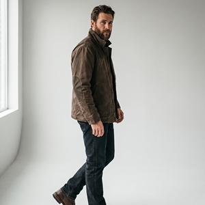 Men's Vintage Canvas <b>Jacket</b> <b>Zip</b>-<b>Up</b> Workwear Coat Contrasting Corduroy Collar Pocket 100% Cotton Solid for Winter - Product Image 3