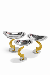 Metal Marble & Wood Contemporary Round Serving Tray/<b>Platter</b>-Eco-Friendly <b>Disposable</b> Party <b>Platter</b> - Product Image 3