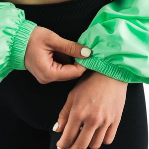 Women's Mint Green Cropped Windbreaker <b>Jacket</b> Lightweight Full Zip <b>Workout</b> Gym Running Activewear Long Sleeve <b>Jacket</b> - Product Image 5