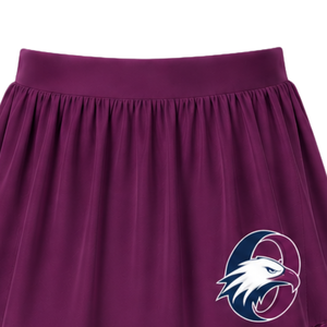 Falda de Animadora Color Borgoña, Falda Deportiva Plisada con Ribete a Rayas, Ropa Deportiva Personalizada para Equipos - Product Image 4