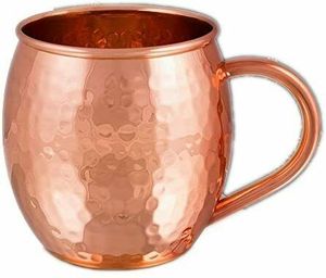 Copper Moscow mule <b>cup</b> set for luxury atrium cocktails hammered finish metal <b>cups</b> durable <b>reusable</b> party mugs - Product Image 1