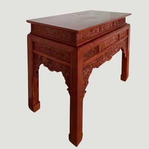 Huong Wood Nhu Y One Tier Rectangle Carved Altar Table for Home Shrine Spiritual Worship and Ancestral Offering - Product Image 6