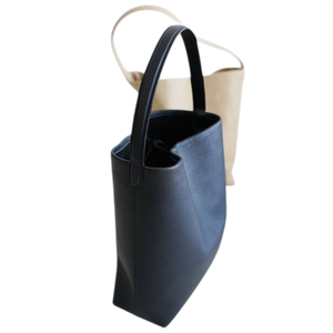 Sac seau minimaliste en cuir véritable noir, sac à main à bandoulière tendance, sac fourre-tout moderne, hiver-été, vente en gros personnalisée - Product Image 3