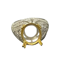 925 Sterling Silber 10x12mm Blanko Ovaler Krappenfassungsring Halbmontierter Ring Handgefertigte Umweltfreundliche Schmuckkomponente