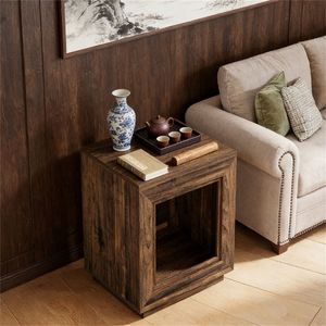 Tavolino Quadrato in Legno con Capacità di Archiviazione, Tavolino da Caffè, Comodino, Categoria Prodotti: Comodini - Product Image 2