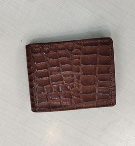 Cartera de cuero hecha a mano con bloqueo RFID de lujo Cartera de cuero de cocodrilo - Product Image 2