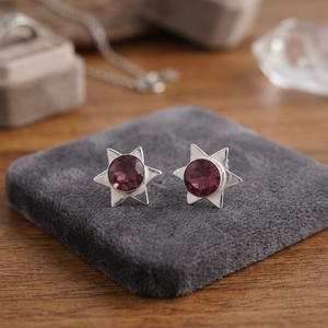 Designer Handmade Purple Rhodolite Gemstone <b>Earring</b> Jewellery In 925 Sterling Silver Plated <b>Earring</b> For Women Nad Girls Wear - Product Image 3