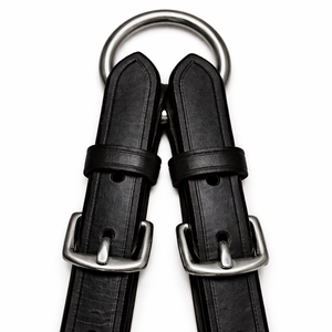 Convertidor de Bocado de Cuero Genuino con Anillo - Convertidor de Bocado Pelham - Correas de Cuero Premium con Anillo en O de Acero Inoxidable - Negro y Marrón - Product Image 4
