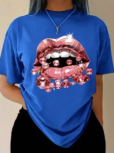 Women Casual Cartoon Print <b>T</b>-<b>Shirt</b> Crew Neck Short Sleeve Regular Fit 100% Cotton Jersey Fabric Breathable All Seasons - Product Image 3