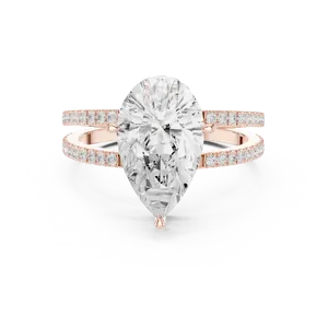 Anillo de Compromiso con Halo Oculto de Diamante Cultivado en Laboratorio en Forma de Pera de 3 Quilates, Oro Sólido de 18K, Certificado IGI, Color E, Anillo de Novia para Mujer - Product Image 5