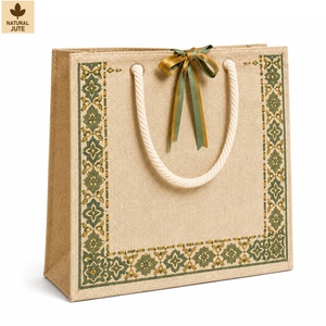 Sac de plage en jute naturel laminé 300 GSM, sac de voyage de plage 32x34x14 cm, logo personnalisé, vente en gros, OEM, marque privée, modèle MY-02 - Product Image 1