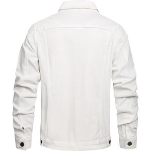 RAHRAJ ENTERPRISES Blouson Moto en Jean Gris Clair pour Homme Coupe Droite Effet Usé avec Cordon de Serrage Couleur Unie Imperméable - Product Image 2