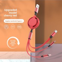 Câble de données 1m à charge rapide, avec connecteurs Lightning/Micro USB/Type-C, pour appareils mobiles, modèle Year Horse Gift Weaving 2-tow 3-head