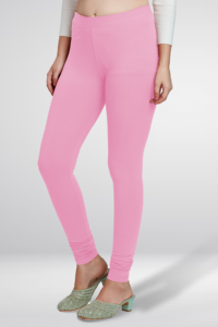 Leggings de Algodón Rosa Bebé para Mujer, Cintura Alta, Elásticos, Ajustados, Cómodos, para Uso Diario Informal - Product Image 2