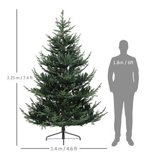 Albero di Natale Artificiale in Pino Nordico da 2,3 m con 300 Luci LED Bicolore, 1218 Punte di Rami, Preilluminato con Sistema a Cerniera - Product Image 6
