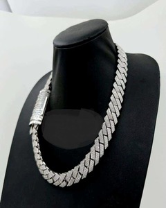 Most Selling Custom Jewelry Hip Hop <b>Iced</b> <b>Out</b> 925 Sterling Silver Link Cuban <b>Chain</b> VVS Moissanite Diamond <b>Chains</b> Necklaces - Product Image 2