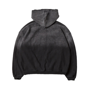 Sweat à capuche décontracté personnalisé avec logo imprimé, effet délavé, en tissu polaire, col à capuche, streetwear de haute qualité - Product Image 2