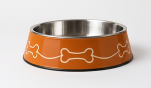 Tazón de Comida para Mascotas con Diseño de Contorno de Hueso Personalizado, Base Antideslizante, Color Naranja Óxido, Plato de Metal para Perros y Gatos, Suministros al por Mayor - Product Image 5