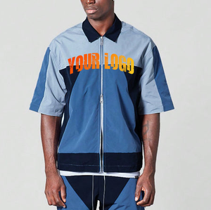 2026 Customizable Wholesale Men's Printed Nylon Breathable Windbreaker <b>Suit</b> Short Sets Full Zip Streetwear on Wholesale Prices - Product Image 4