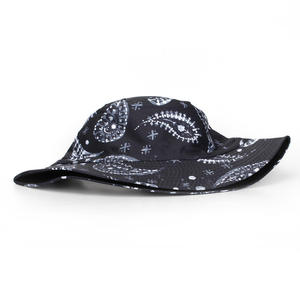 Sombrero tipo pescador unisex negro con patrón abstracto blanco, jersey de poliéster, informal, primavera, verano, adulto, 56-58 cm - Product Image 2