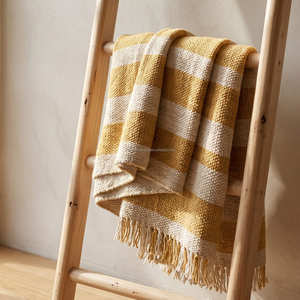 Bohemian Multi Striped Slub Cotton Throw <b>Blanket</b> Decorative Handloom Woven Sofa Cover Premium Room Decor - Product Image 6