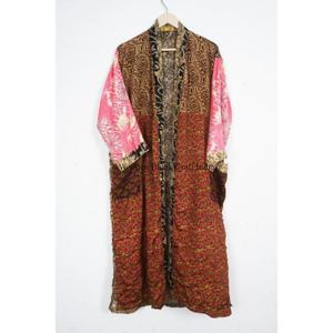 Kimono Tradicional Japonés 100% Seda Satén Transpirable Suave con Cuello en V Largo, Cierre con Cordón, Kimono Vintage a la Moda para Mujer con Parches - Product Image 6