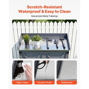 Tavolo da Giardinaggio per Esterni 39 X 19 con Piano in Legno e Armadietto in Legno per Postazione di Lavoro da Giardino - Product Image 4