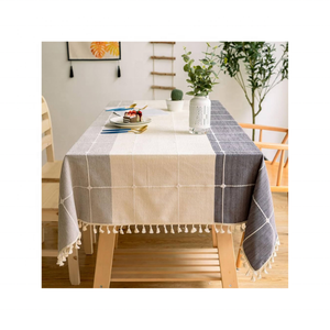 Triple Toned Holiday Cotton Brodé Frais Durable Durable Rassemblements 60x90 Pouces Lavable En Machine Idéal Maison Nappe - Product Image 1