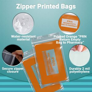 Confezione 1000 arancione sacchetti PRN trasparente 4X6 con cerniera in polietilene 2 Mil di spessore chiusura di tenuta sicura per esigenze di salute - Product Image 5