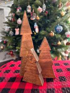 Ensemble de décorations de Noël en bois, 3 pièces, décoration de table rustique pour la maison, thème forêt d'hiver - Product Image 6