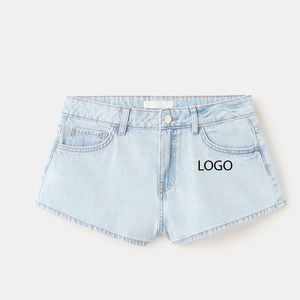 Breathable And Comfortable Flexible Fabric Denim Shorts For Women With Pockets And Button Closure Summer Collection 2026 Denim - Product Image 1