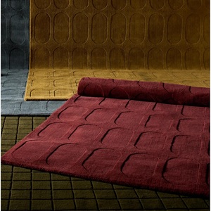 Modern Gold Geometric Area Rug,Hand Tufted Luxury Carpet for Living Room, Minimalist Textured <b>Floor</b> Mat,Contemporary Home Decor - Product Image 2