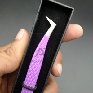 Pinzas Rusas en Forma de L para Extensión de Pestañas, Acero Inoxidable Japonés, Profesionales, Duraderas, con Punta de Fibra, Pinzas para Volumen de Pestañas - Product Image 5