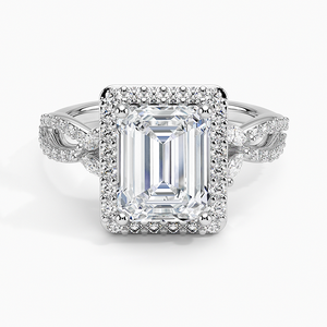 BOJ <b>Ring</b> 0123 <b>Emerald</b> Cut 925 <b>Silver</b> Luxe Floral Prong Setting Solitaire Diamond <b>Ring</b> 2ct D Color VVS1 Moissanite GRA Certified - Product Image 1