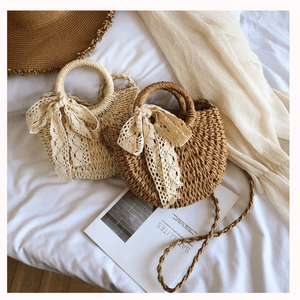 Handcrafted Natural Rattan Shoulder <b>Bag</b> Vietnam Woven Crossbody Handbag for Boho Summer Beach Holiday Fashion - Product Image 1