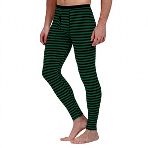 Leggings de compression longs pour hommes avec logo d'aigle, taille élastique, en spandex et polyester - Product Image 2