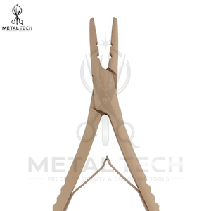 Pince à dépose d'extensions capillaires en acier inoxydable revêtu beige mat, multi-trous, ouvre-anneaux micro-link, outil de déchirure de liens - Product Image 6