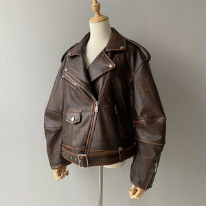 Premium Leather Biker <b>Jacket</b> For <b>Men</b> With Classic Moto Style Durable Construction And Comfortable Everyday Fashion Wear - Product Image 2