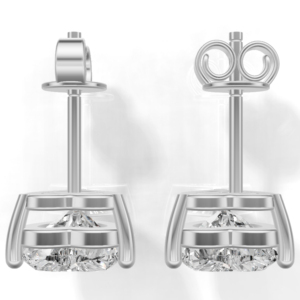 Pendientes de Plata de Ley 925 con Granate de Heerani Jewels, Corte Brillante, Certificación IGI, Diseño Moderno en Forma de Corazón, Engaste de Garra, Plateados - Product Image 5
