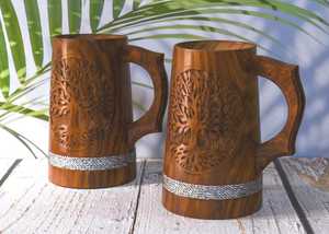 Luxury Wooden Wine <b>Mug</b>-Eco-Friendly Microwave Safe Classic Design for Home & Travel - Product Image 4