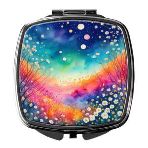 Colorido Gypsophila compacto viaje maquillaje espejo plegable diseño de mano regalo para mujeres y niñas - Product Image 1