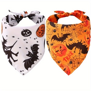 Fournisseur de bandanas triangulaires pour animaux de compagnie personnalisés en gros, imprimés pour Halloween, accessoires de fête effrayants - Product Image 2