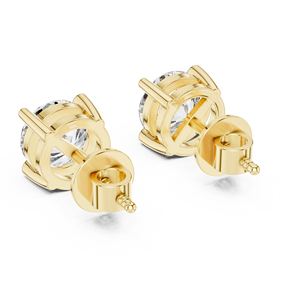 Pendientes de Oro Rosa con Diamantes Redondos Cultivados en Laboratorio |   Bañado en Oro |   Pendientes de Lujo para Bodas y Fiestas - Product Image 5