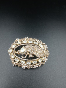 Broche de mariage unisexe en argent sterling 925, design paon luxueux, Amaira Jewels SM-515 - Product Image 1