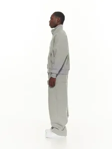 Men's Oversized <b>Light</b> Grey Fleece Sweatpants Men's Relaxed Fit Baggy Sweatpants Men's Premium Cotton Blend Jogger Sweatpants - Product Image 2